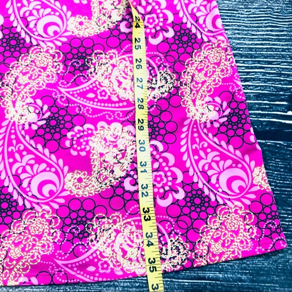 Lola Size Large Athletic Dress Pink & Green Paisley Print Spaghetti Strap - Picture 3 of 6